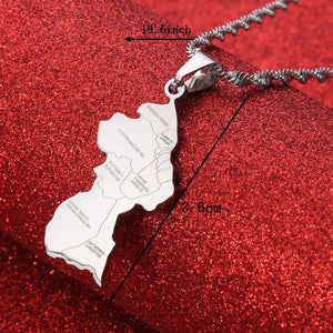 Guyana Map Necklace