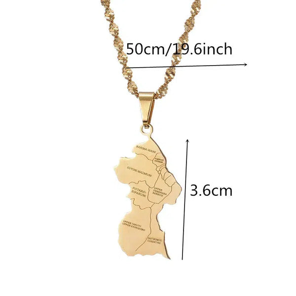 Guyana Map Necklace