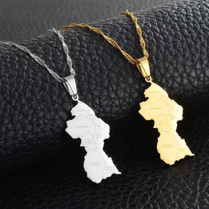 Guyana Map Necklace