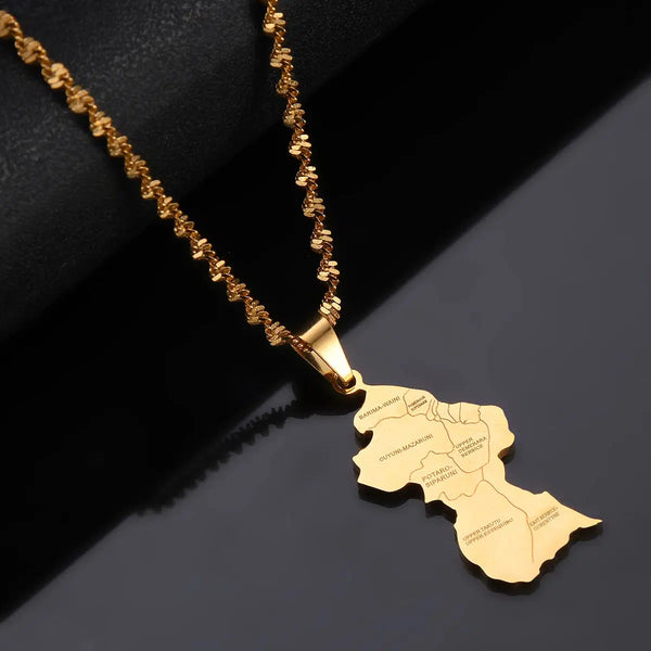 Guyana Map Necklace