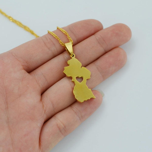 Guyana Map Necklace