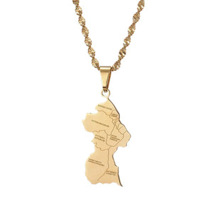 Guyana Map Necklace