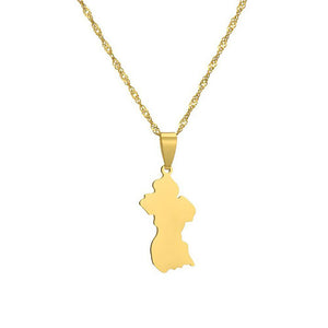 Guyana Map Necklace