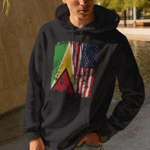 Guyana USA Flag - Half American Hoodie