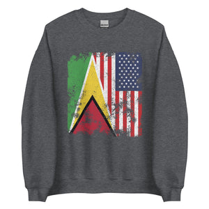 Guyana USA Flag - Half American Sweatshirt