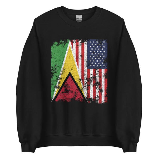 Guyana USA Flag - Half American Sweatshirt