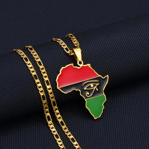 Gye Nyame or Egyptian symbol Necklace - African Flag Map Pendants