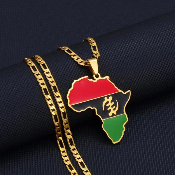 Gye Nyame or Egyptian symbol Necklace - African Flag Map Pendants