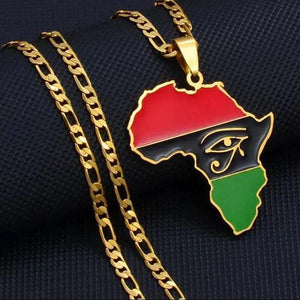 Gye Nyame or Egyptian symbol Necklace - African Flag Map Pendants