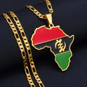 Gye Nyame or Egyptian symbol Necklace - African Flag Map Pendants