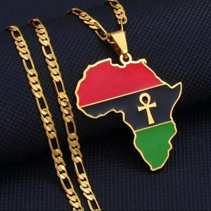 Gye Nyame or Egyptian symbol Necklace - African Flag Map Pendants