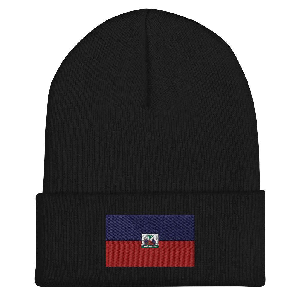 Haiti Flag Beanie - Embroidered Winter Hat