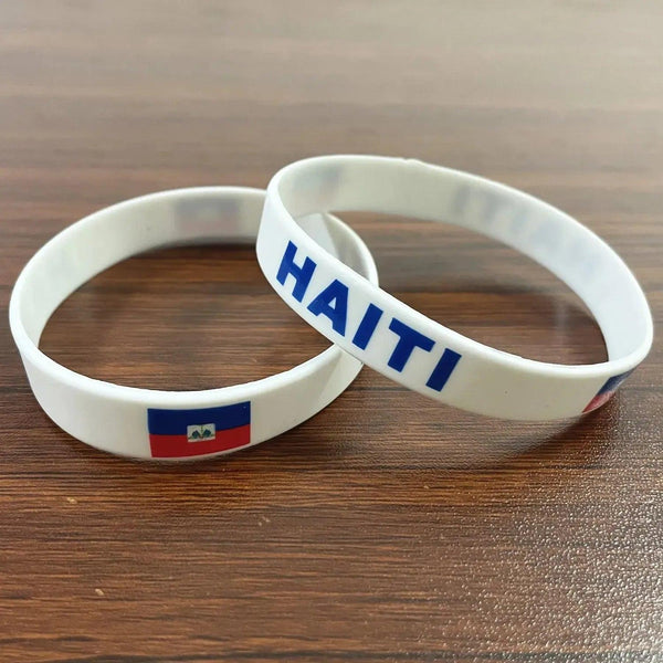 Haiti Flag Bracelet - Silicone Wristband