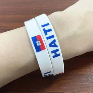 Haiti Flag Bracelet - Silicone Wristband