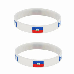 Haiti Flag Bracelet - Silicone Wristband