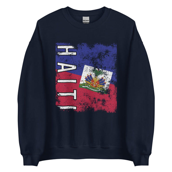 Haiti Flag - Distressed Flag Sweatshirt