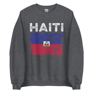 Haiti Flag Distressed - Haitian Flag Sweatshirt