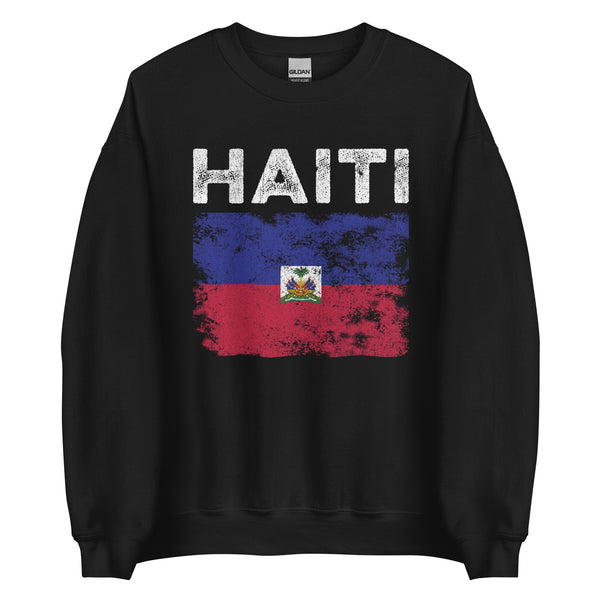 Haiti Flag Distressed - Haitian Flag Sweatshirt