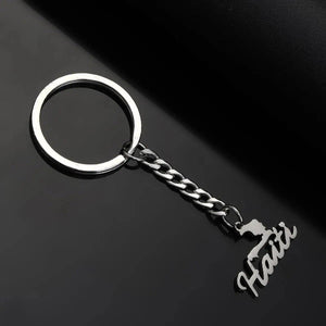 Haiti Flag Map Keychain Collection