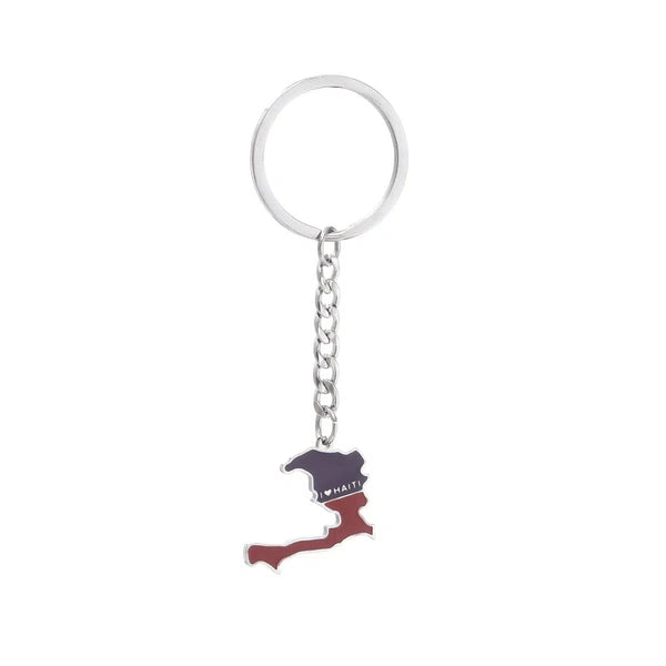 Haiti Flag Map Keychain Collection