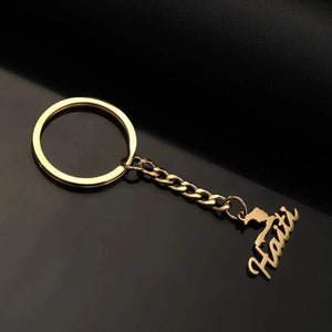 Haiti Flag Map Keychain Collection