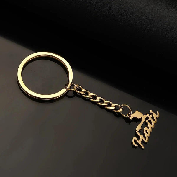 Haiti Flag Map Keychain Collection