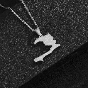 Haiti Flag Map Necklace