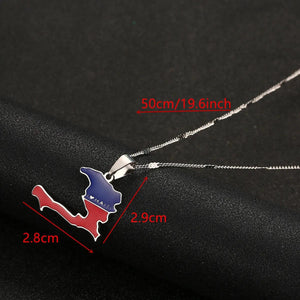 Haiti Flag Map Necklace