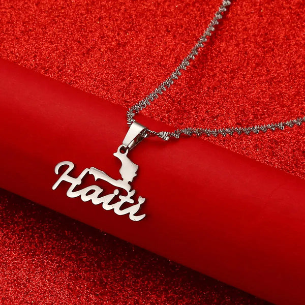 Haiti Map Necklace