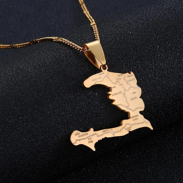 Haiti Map Necklace