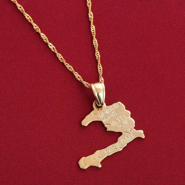 Haiti Map Necklace