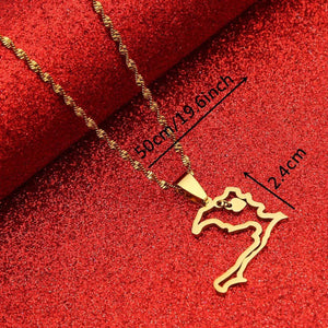Haiti Map Necklace