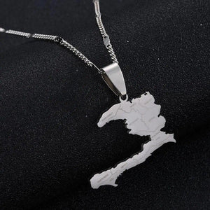 Haiti Map Necklace