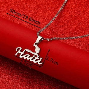 Haiti Map Necklace