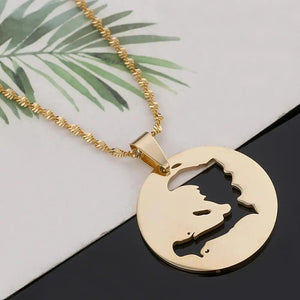 Haiti Map Necklace