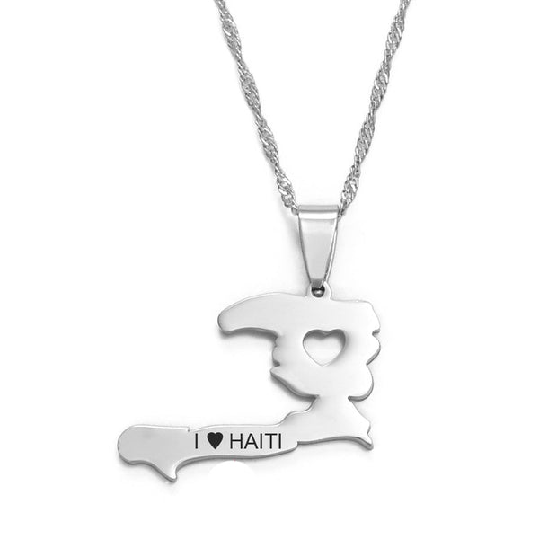 Haiti Map Necklace