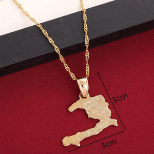 Haiti Map Necklace