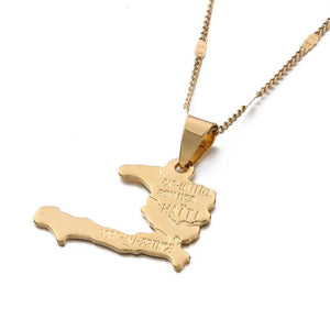 Haiti Map Necklace