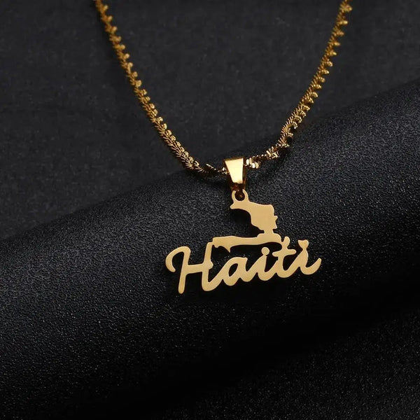 Haiti Map Necklace