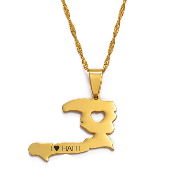 Haiti Map Necklace