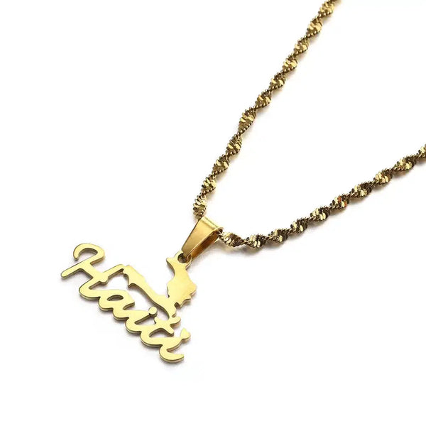 Haiti Map Necklace