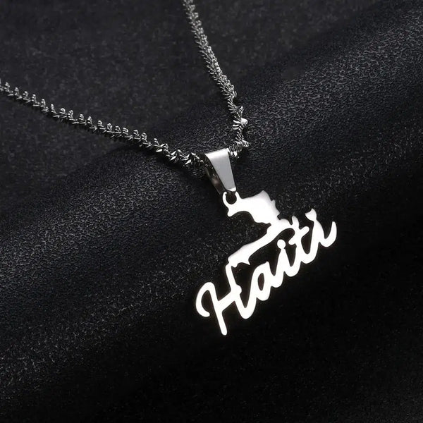 Haiti Map Necklace