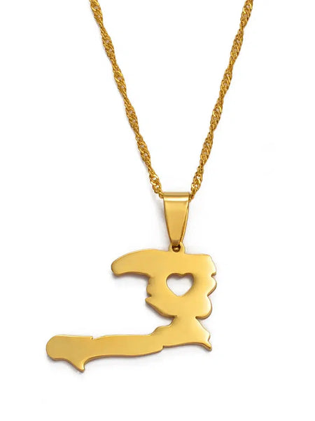 Haiti Map Necklace