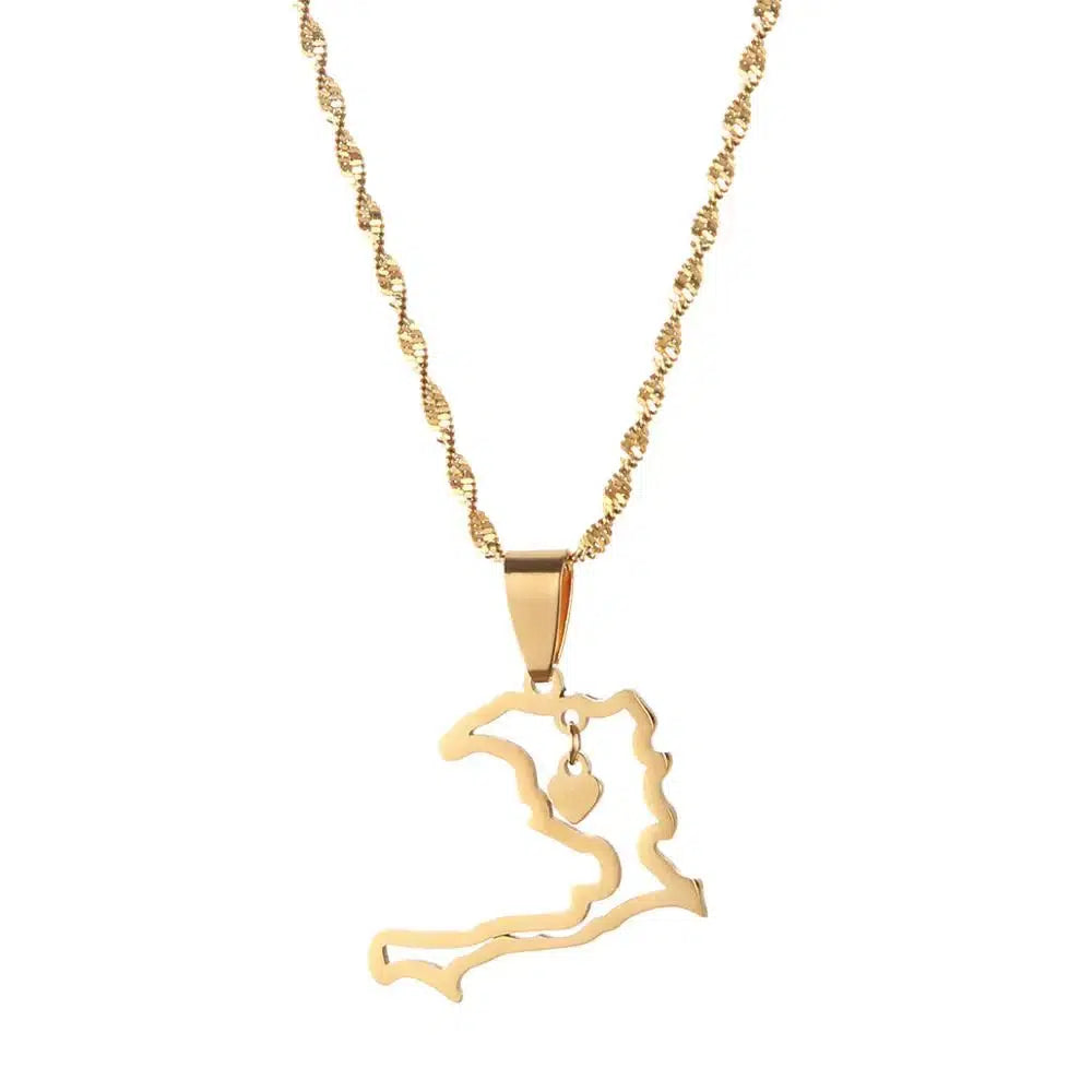 Haiti Map Necklace