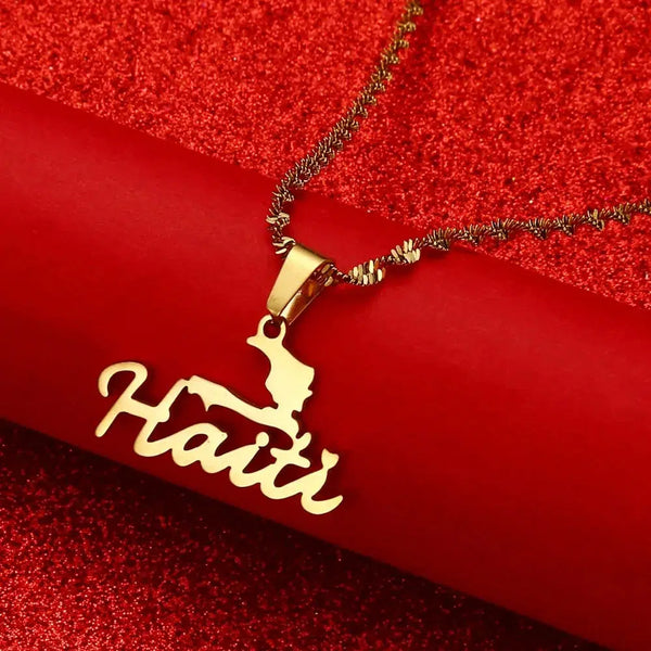 Haiti Map Necklace