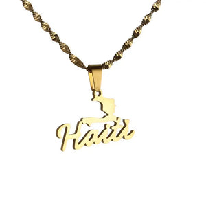 Haiti Map Necklace