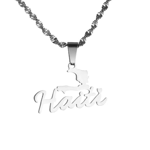 Haiti Map Necklace