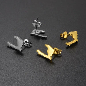 Haiti Map Stud Earrings