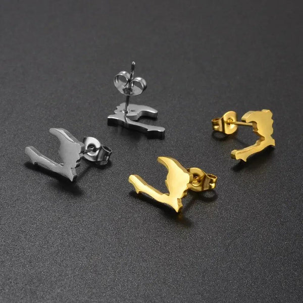 Haiti Map Stud Earrings