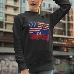 Haiti USA Flag Sweatshirt